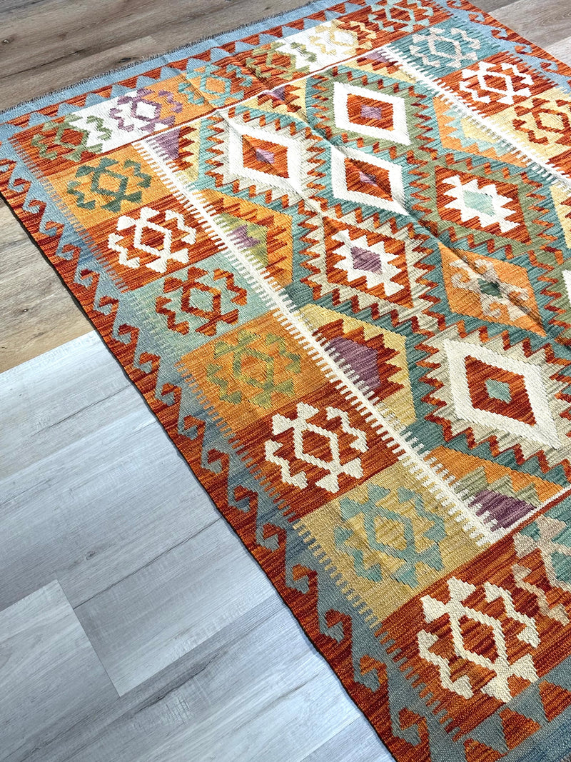 Kilim Chobi Handmade Multi Wool Rug (STK550-2110) 193X152CM