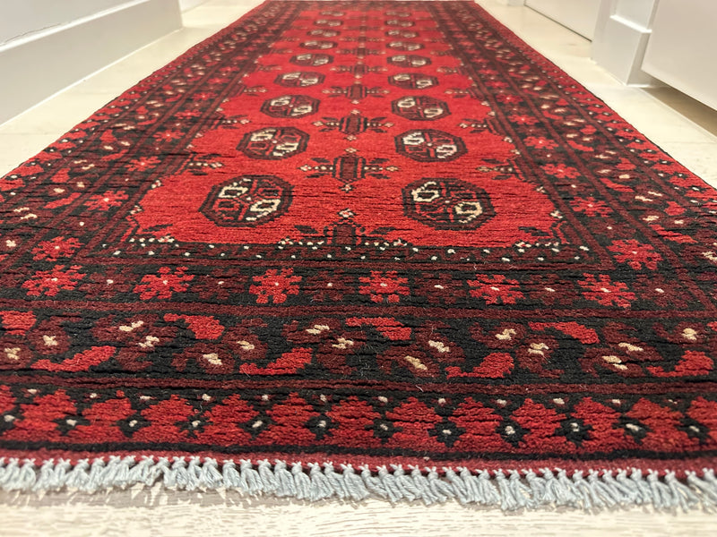 Bokhara Afghan Akhche Tribal Wool Runner Rug (STK550-2122) 193X76cm