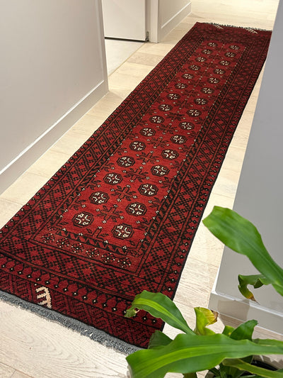 Bokhara Afghan Akhche Tribal Rug (STK550-2121) 287X70cm