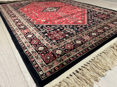 Hereke Tribal Farm Motif Red Silk Road Rug