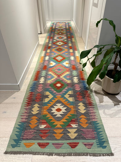 Kilim Chobi Handmade Multi Wool Runner Rug (STK550-2006) 490x79cm