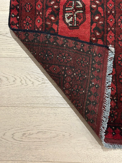 Bokhara Afghan Akhche Tribal Wool Runner Rug (STK550-2125) 158X51cm
