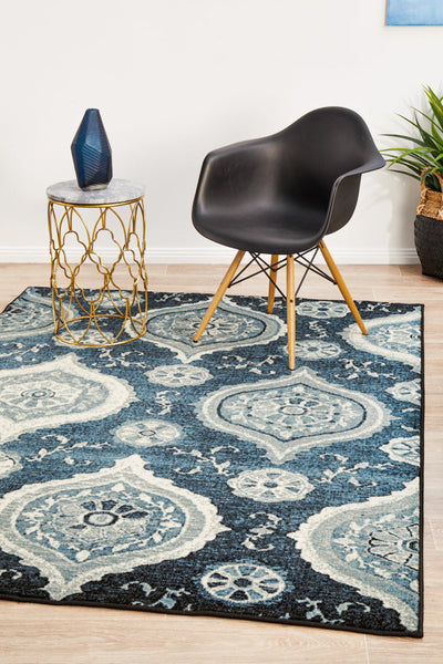 Sally Moroccan Navy Rug