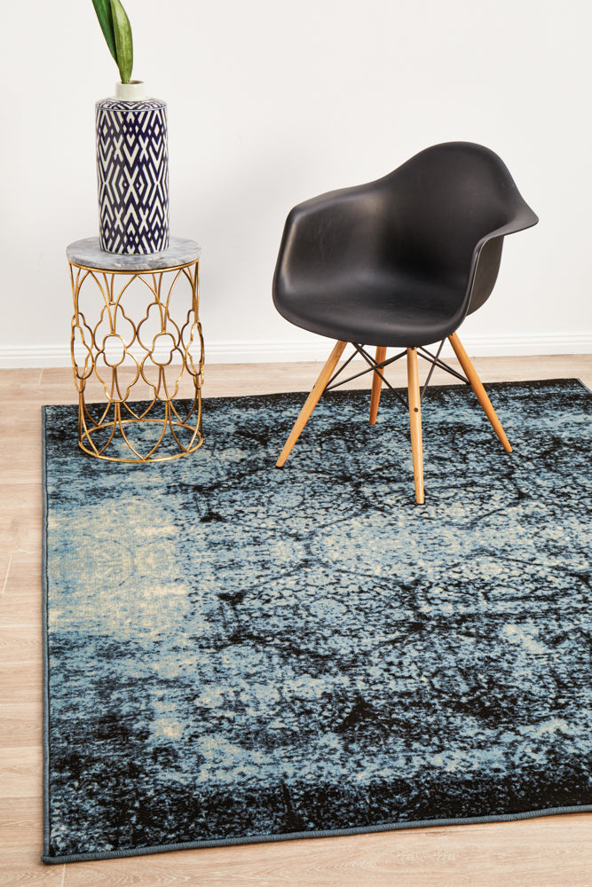 Sally Morgan Distressed Navy Rug, Rugs Online Rugs Sydney Australia, www.rugsonlinerugs.com.au