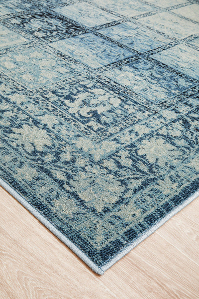 Sally Compartment Blue Rug