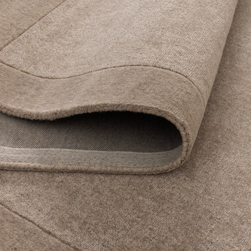 Aspen Plain Camel Border Wool Rug