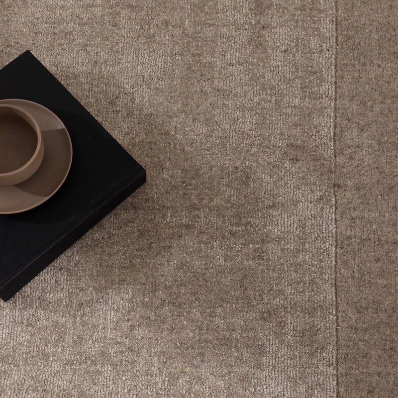 Aspen Plain Camel Border Wool Rug