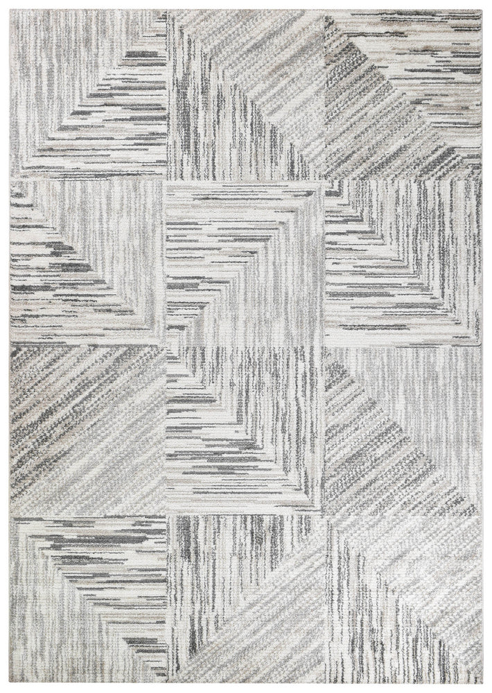 Ibiza Grid Cream Light Grey Rug