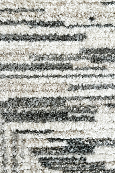 Ibiza Grid Cream Light Grey Rug