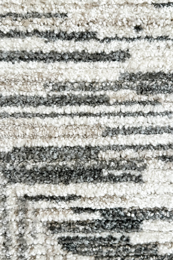 Ibiza Grid Cream Light Grey Rug