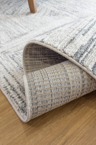 Ibiza Grid Cream Light Grey Rug