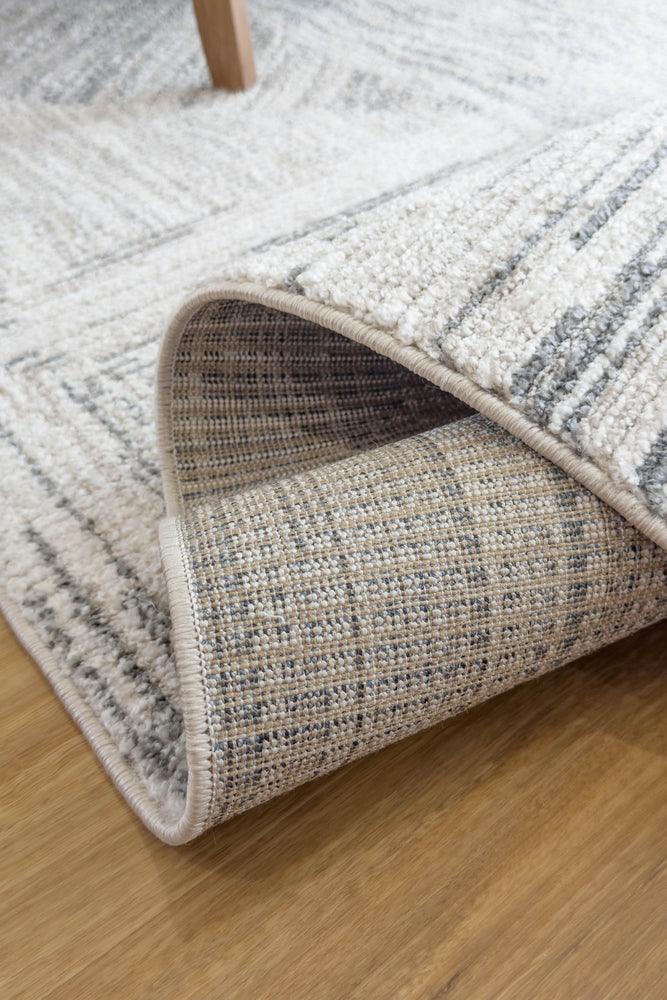 Ibiza Grid Cream Light Grey Rug
