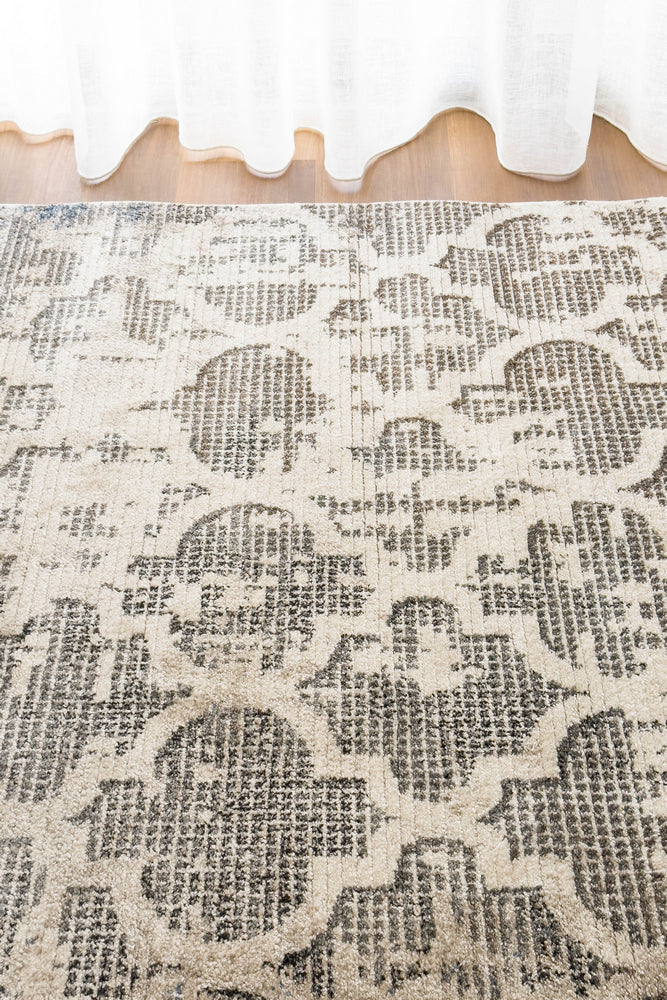 Ibiza Moroccan Dark Grey Cream Rug