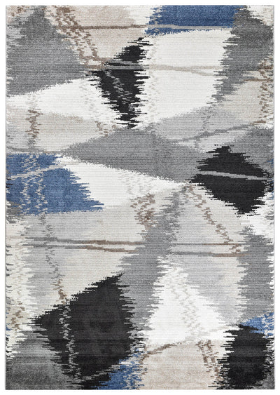 Ibiza Abstract Cream Dark Blue Rug