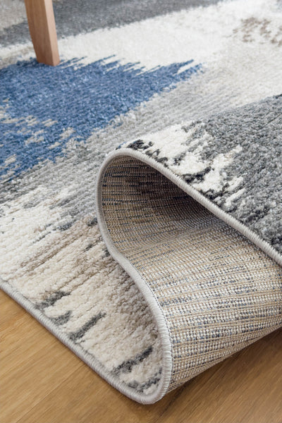 Ibiza Abstract Cream Dark Blue Rug