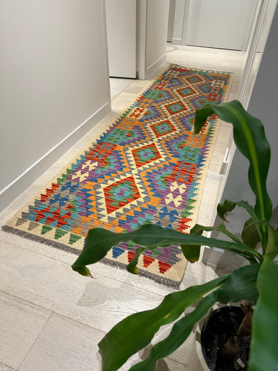 Kilim Chobi Handmade Multi Wool Runner Rug (STK550-2004) 284x80cm,  Rugs Online Rugs Sydney Australia, www.rugsonlinerugs.com.au