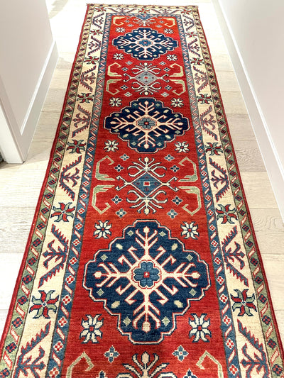 Kazak Fine Handmade Veggie Dye Runner Rug (STK550-1994) 500x77cm