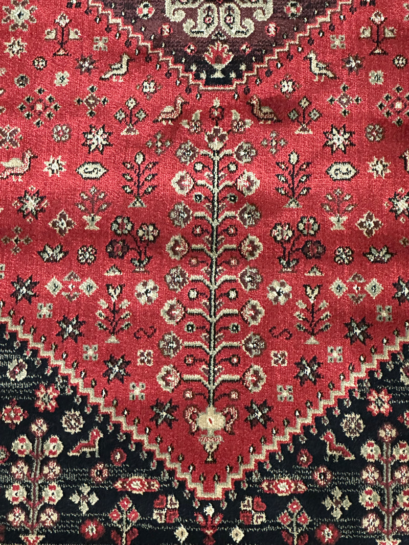 Hereke Tribal Farm Motif Red Silk Road Rug