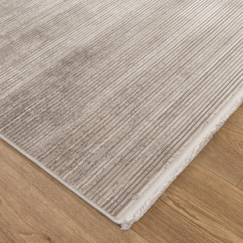 Castle Silky Sleek Stripe 2 Beige Rug