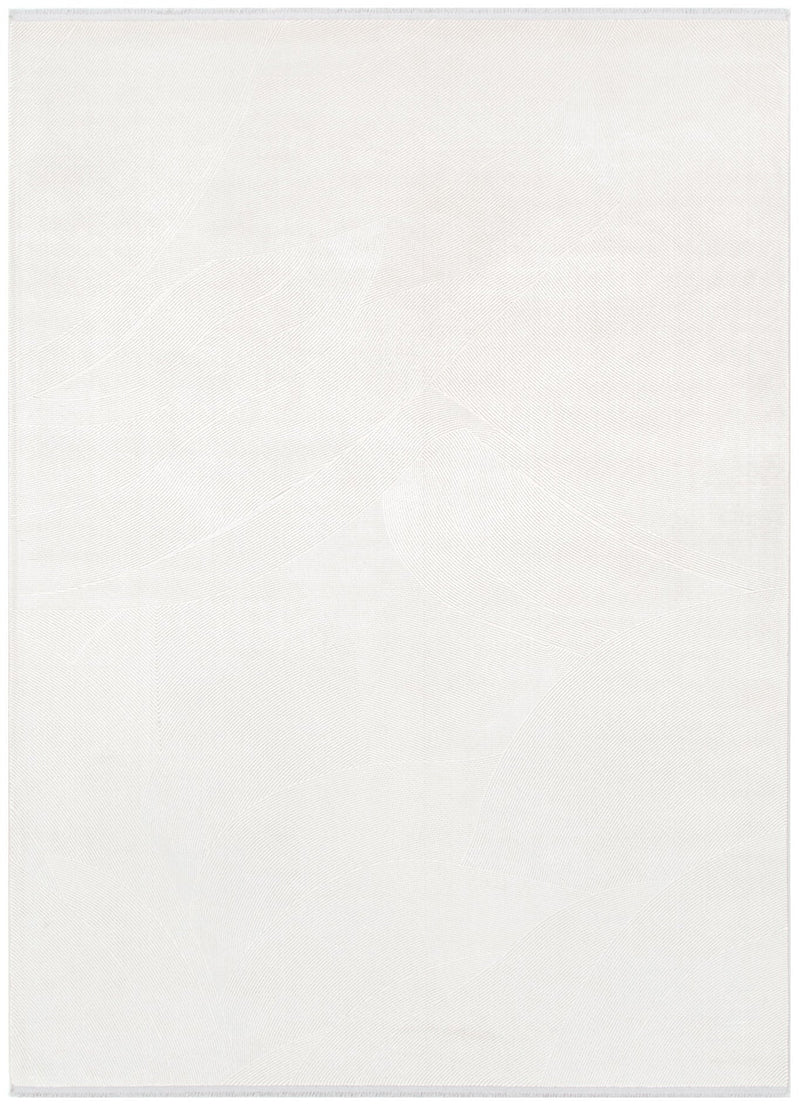 Castle Geometric Sleek Lines 3 White Rug