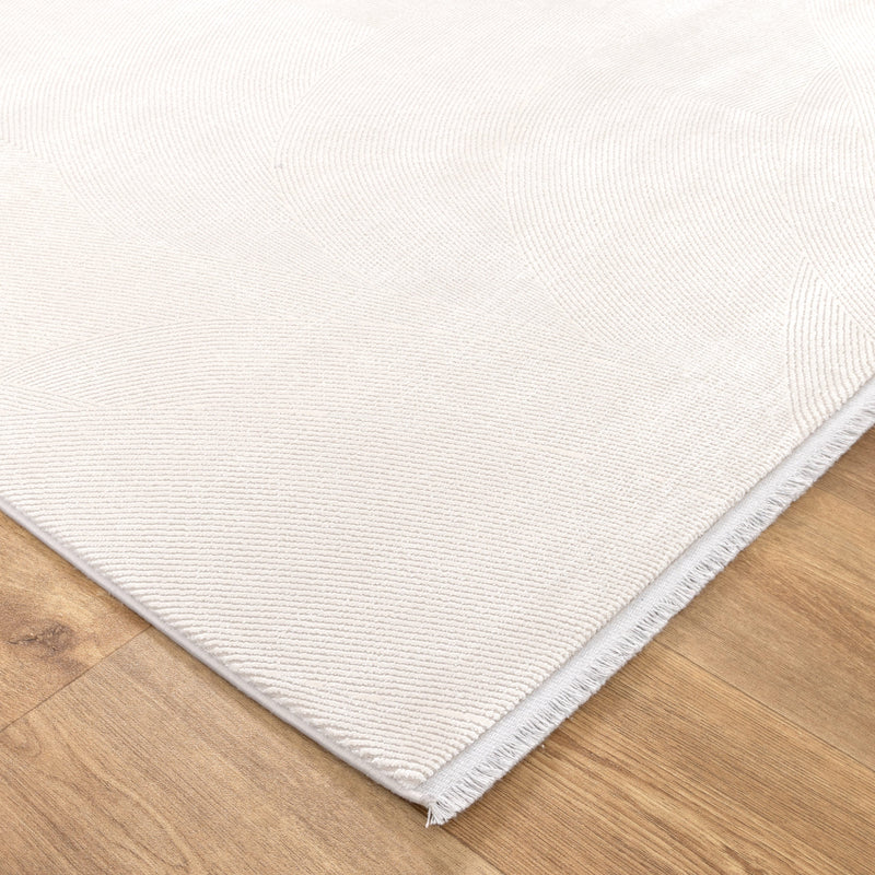 Castle Geometric Sleek Lines 3 White Rug