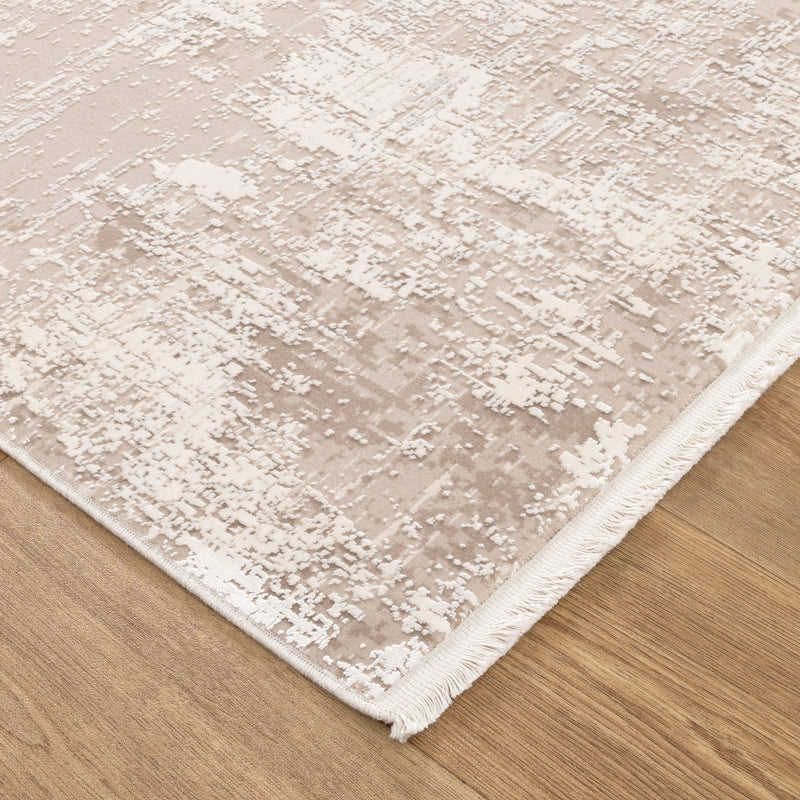 Castle Distressed 7 Beige White Rug