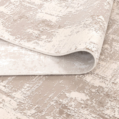 Castle Distressed 7 Beige White Rug