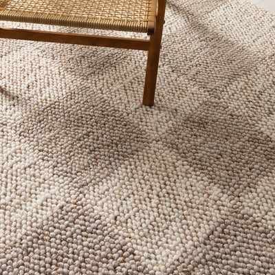 Hamilton Check Beige Ivory Jute and Wool Rug