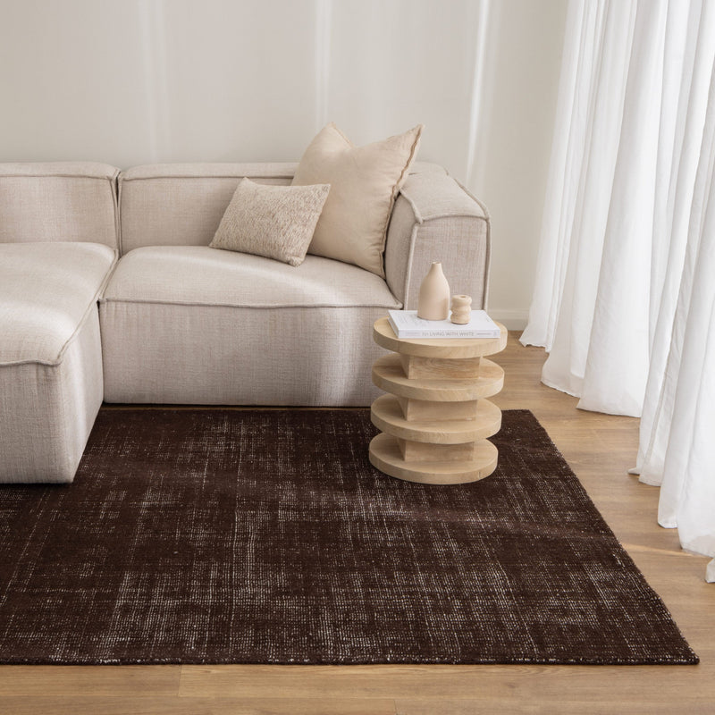 Hayat Loom Chocolate Brown Indoor Outdoor Rug
