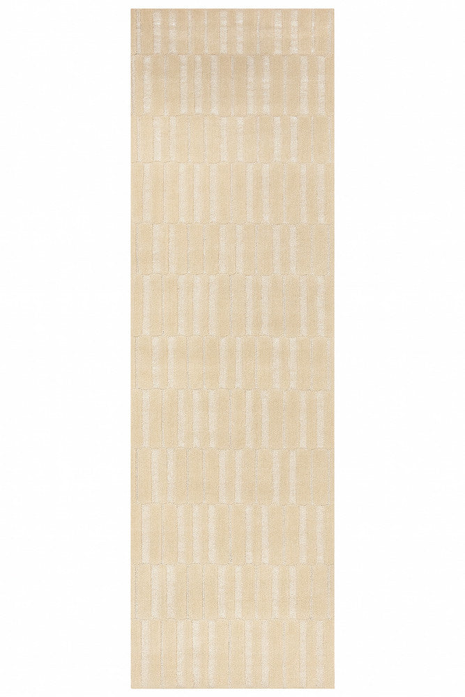 Forum Blocks Beige Runner Rug