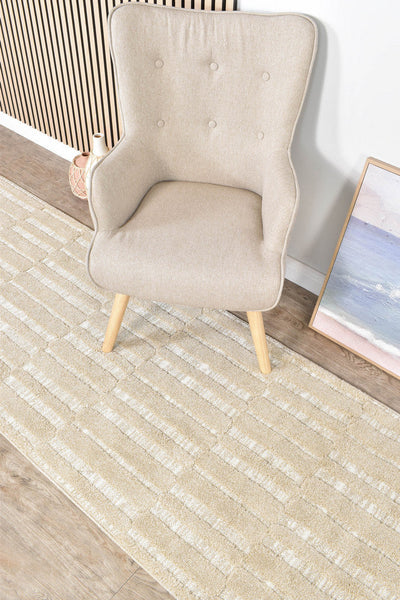 Forum Blocks Beige Runner Rug