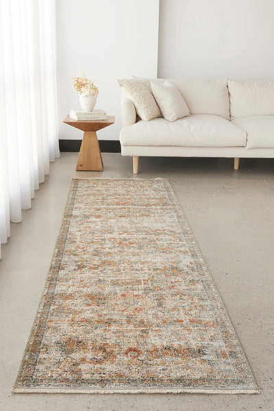 Charm Inspired Vintage Rosetta Grey Runner Rug, Rugs Online Rugs Sydney Australia, www.rugsonlinerugs.com.au