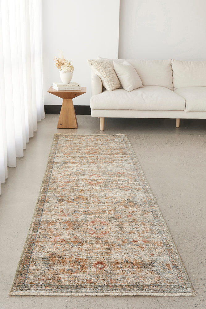 Charm Inspired Vintage Rosetta Grey Runner Rug, Rugs Online Rugs Sydney Australia, www.rugsonlinerugs.com.au