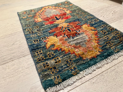 Chobi Vegi Dye Multi Wool Rug (550-1846) 59x40cm, Rugs Online Rugs Sydney Australia, www.rugsonlinerugs.com.au