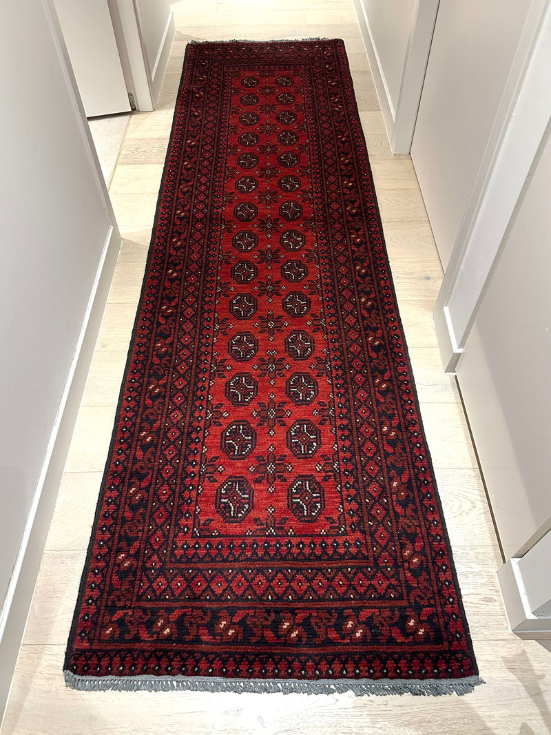 Bokhara Afghan Akhche Tribal Rug (STK550-2041) 284X77cm