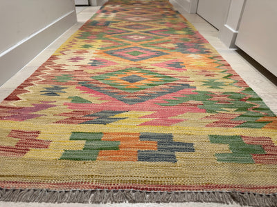 Kilim Chobi Handmade Multi Wool Runner Rug (STK550-2005) 288x82cm