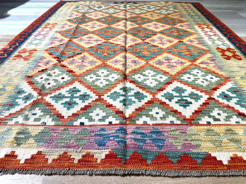 Kilim Chobi Handmade Multi Wool Rug (STK550-2109) 195X154CM