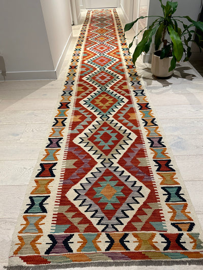 Kilim Chobi Handmade Multi Wool Runner Rug (STK550-2007) 588x81cm