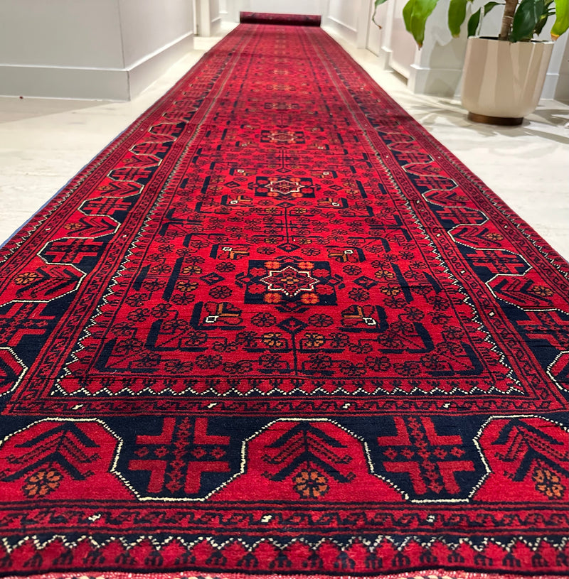 Kamyab Afghan Fine Handmade Tribal Wool Runner Rug (550-2038) 700X79cm