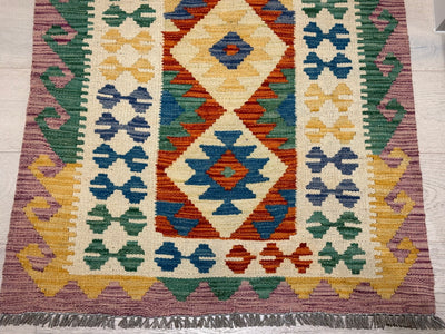 Kilim Chobi Handmade Multi Wool Runner Rug (STK550-1995) 298x78cm