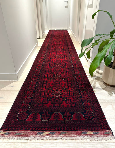 Kamyab Afghan Fine Handmade Wool Tribal Runner Rug (550-2035) 492X78cm