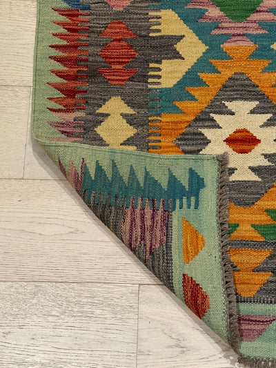 Kilim Chobi Handmade Multi Wool Runner Rug (STK550-2006) 490x79cm