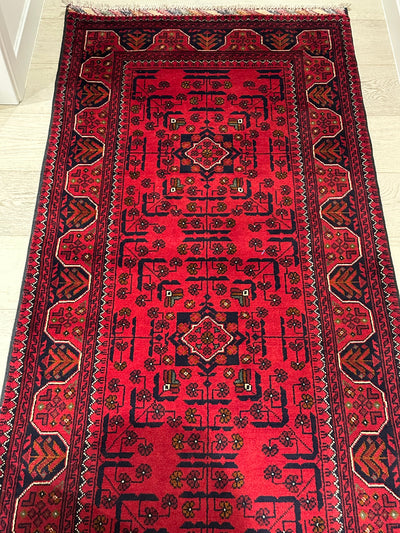 Kamyab Afghan Fine Handmade Tribal Wool Runner Rug (550-2087) 300X79cm