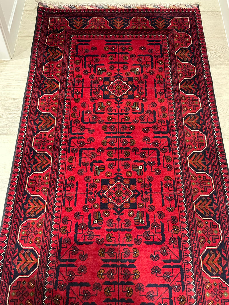 Kamyab Afghan Fine Handmade Tribal Wool Runner Rug (550-2087) 300X79cm