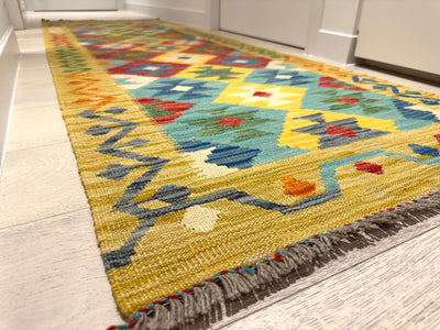 Kilim Chobi Handmade Multi Wool Runner Rug (STK550-2002) 244x80cm