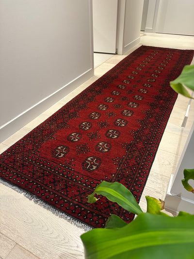 Bokhara Afghan Akhche Tribal Wool Runner Rug (STK550-2123) 294X80cm