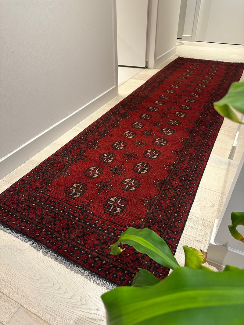 Bokhara Afghan Akhche Tribal Wool Runner Rug (STK550-2123) 294X80cm
