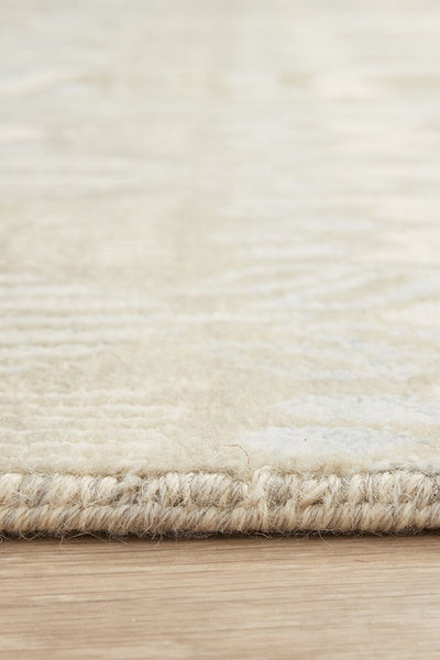 Fine Handmade Designer Modern Indo Tabriz Wool Silver Rug 367X272CM