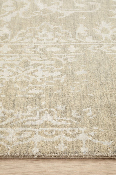Fine Handmade Indian Designer Modern Natural Grey Wool Rug 347X275CM