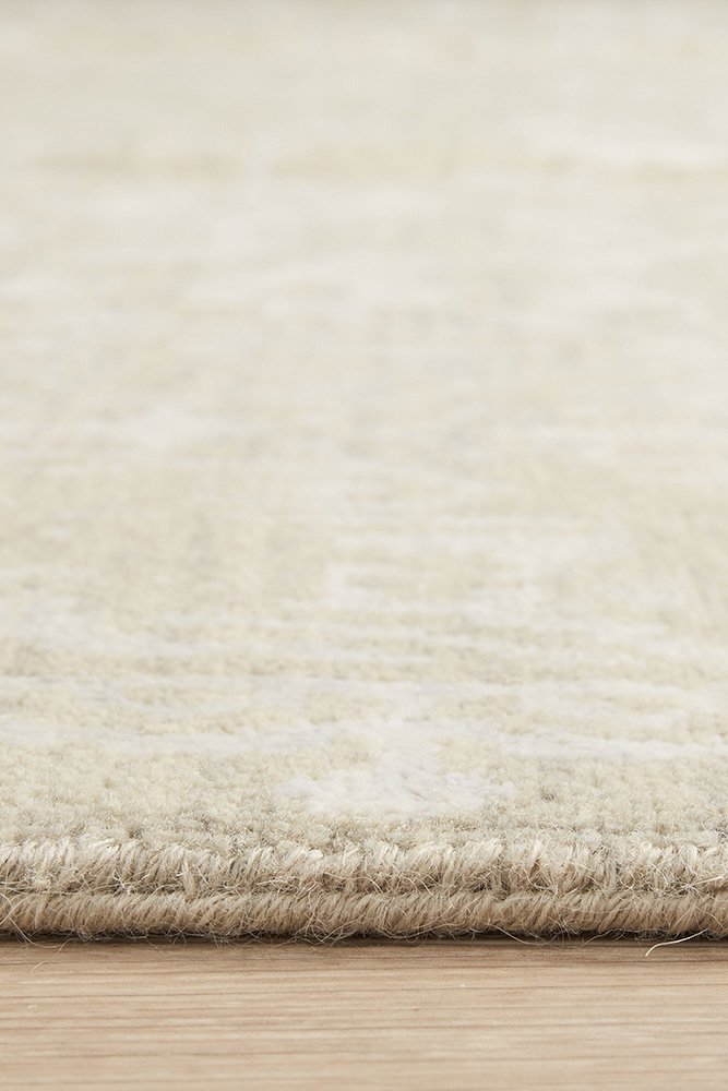 Fine Handmade Indian Designer Modern Natural Grey Wool Rug 347X275CM